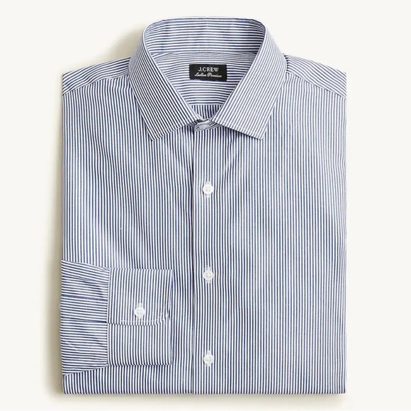J. Crew Men’s Ludlow Dress Shirt 15/34 Classic | Blue and White Stripe - Picture 1 of 7